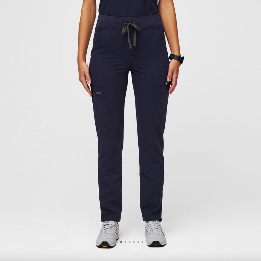 FIGS Navy Yola High Waisted 2.0 - Tall Skinny Scrub Pants - Small - Tall / Navy